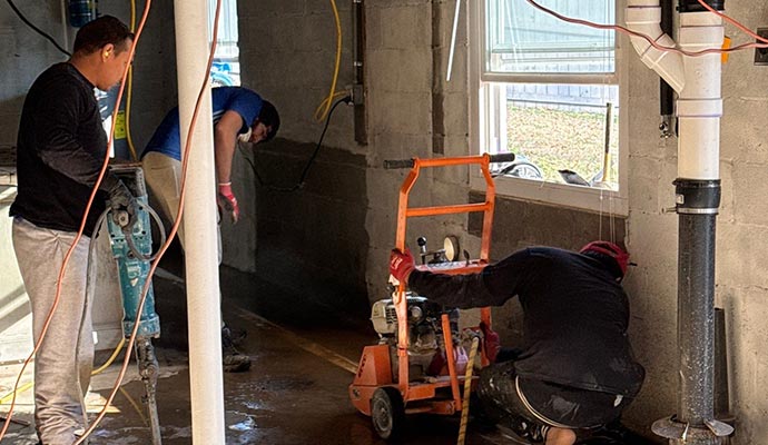 Basement waterproofing and floor excavation services