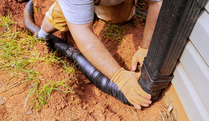 Downspout discharge extension & drainage system