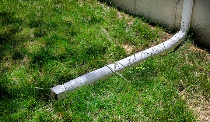 Installed downspout extension