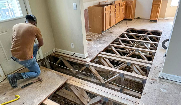 Residential floor repair remodeling
