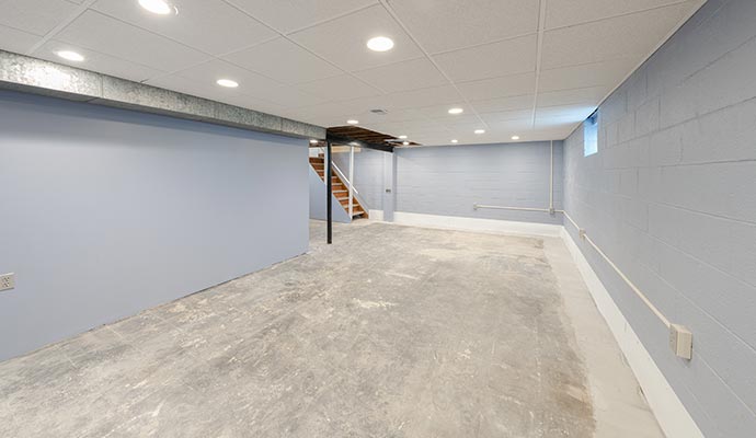 Clean basement floor