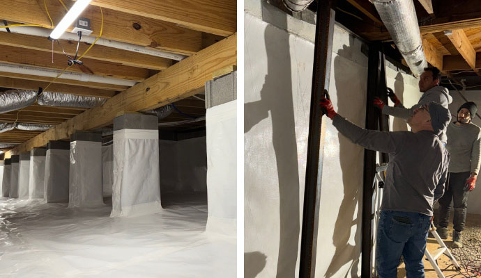 Collage of crawl space and foundation repair