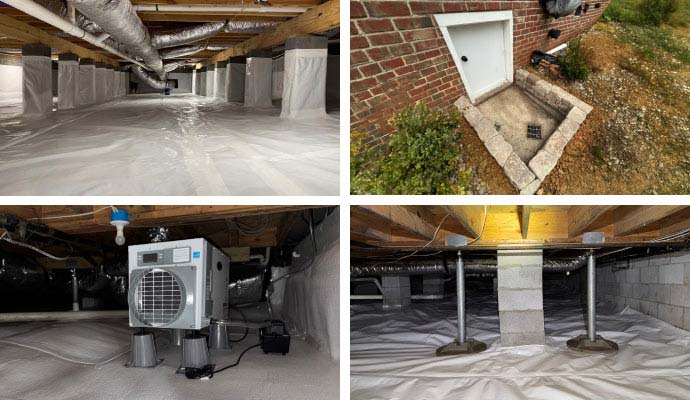 Collage of crawl space services