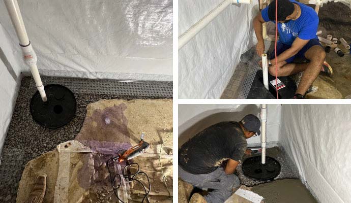 Collage of sump pump services