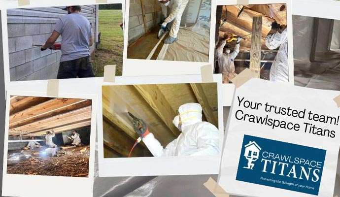 Crawlspace Titans remediation and repair services collage
