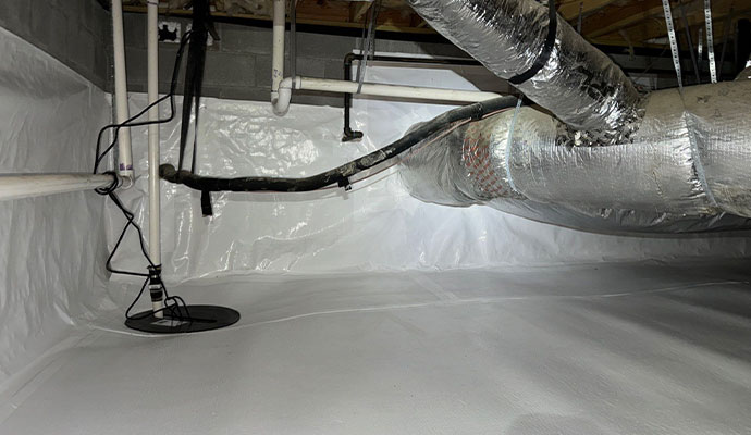 Encapsulated crawl space waterproofing system Encapsulated crawl space waterproofing system