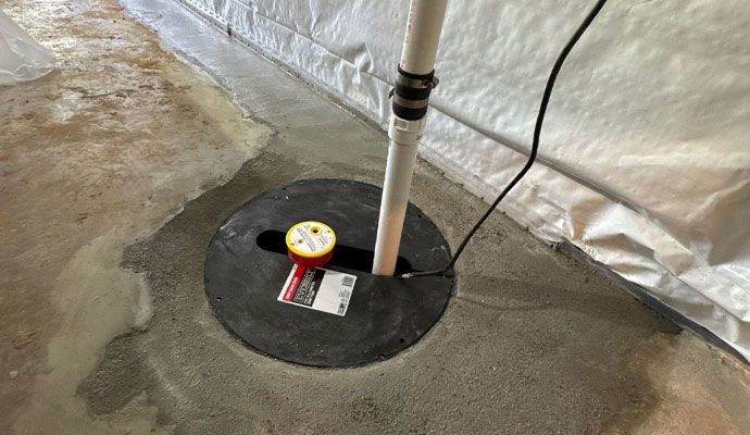 Newly installed sump pump Newly installed sump pump