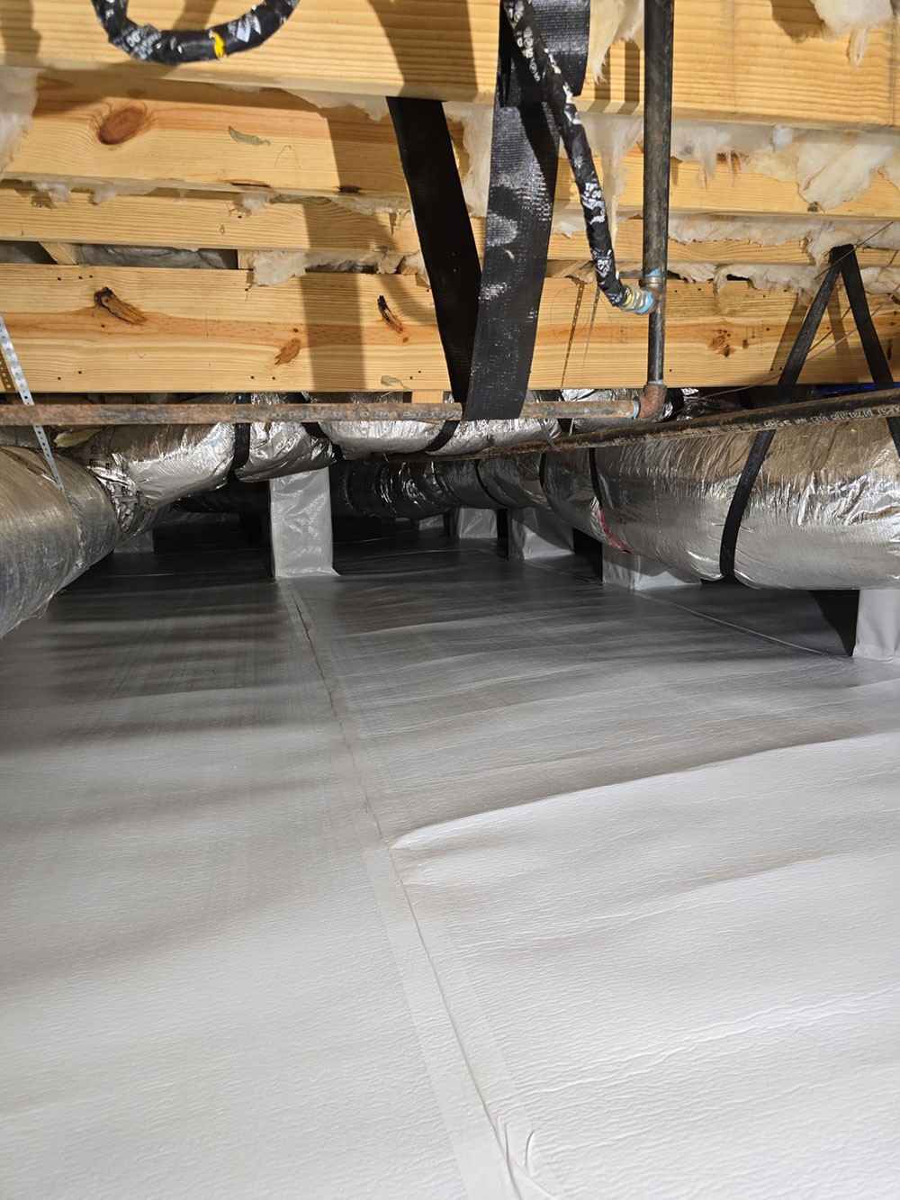 White Vapor Barrier Installation