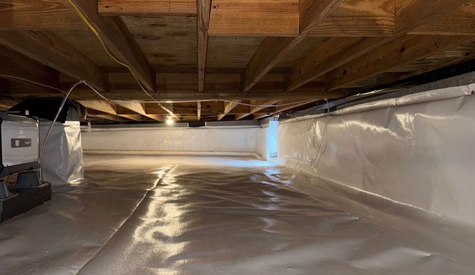 Professional crawl space vapor barrier installation