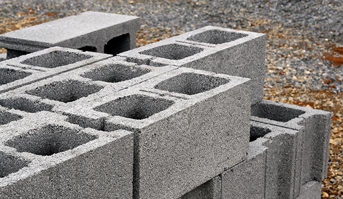 Stacked cinder blocks