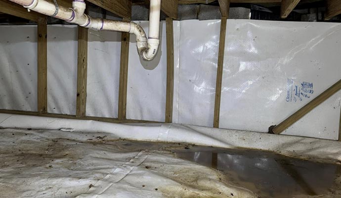 Standing water in crawl space