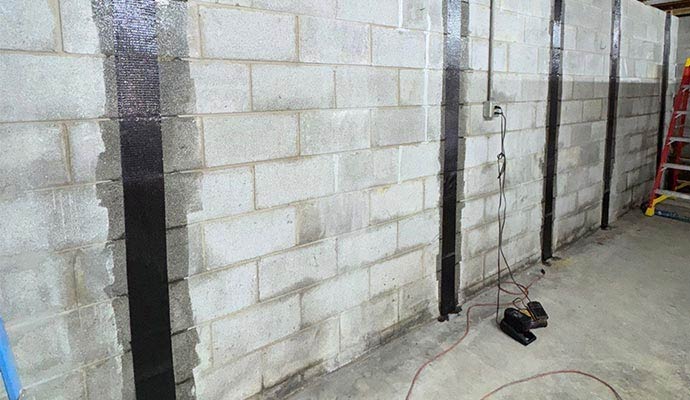 Wall repair with beam