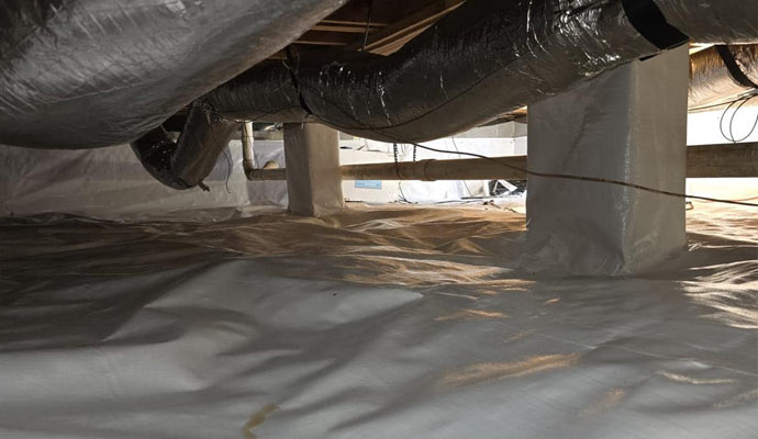 Waterproofed crawl space
